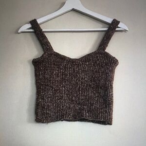 Brown Knit Women's Top